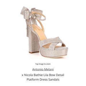 Antonio Melani x Nicola Bathie Lila Bow Platform Heels sz 9